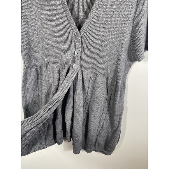 Faded Glory Y2K Cardigan Sweater 4X Babydoll Gray Knit Whimsigoth Fairy Grunge - Picture 4 of 12